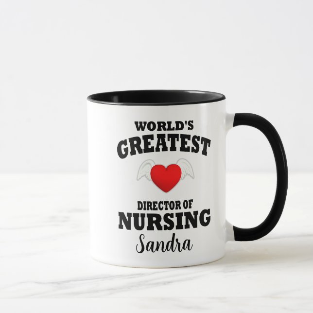 Mug Red Heart Angel Wings Directeur des soins infirmie (Droite)