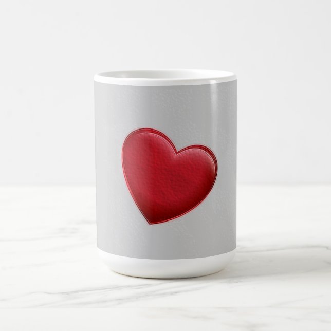 Mug Red Heart Grey Mariage d'amour tendance (Centre)