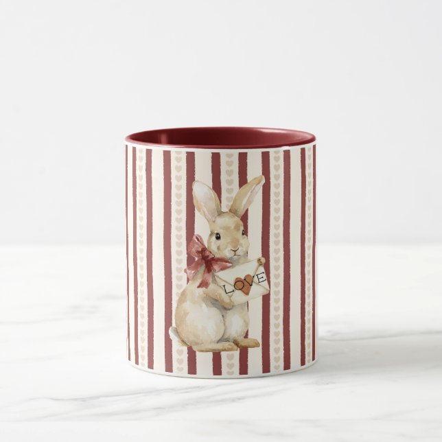 Mug Red Heart Love Bunny Rabbit (Centre)
