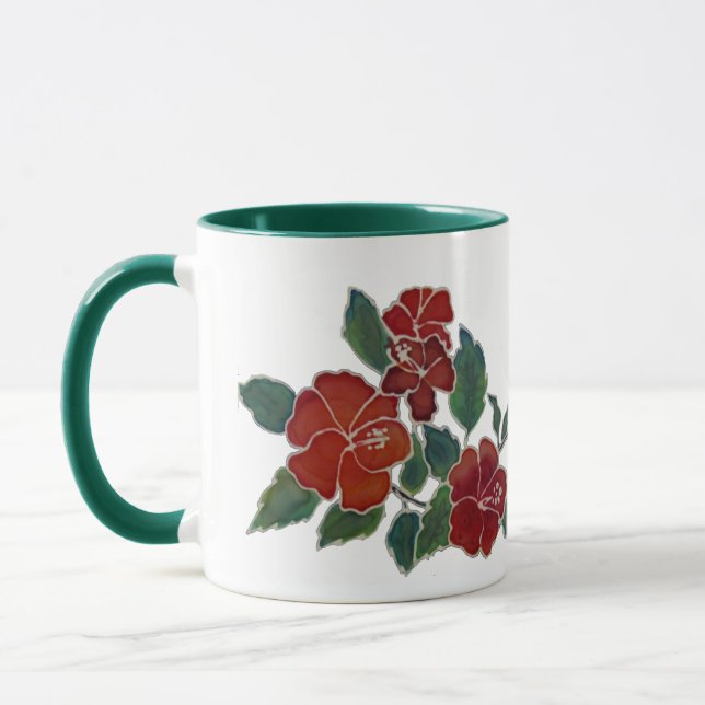 Mug - Red Hibiscus (Left)