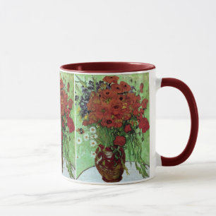 Mug Red Poppies & Daisies (F280)Van Gogh Fine Art