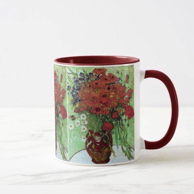 Mug Red Poppies & Daisies (F280)Van Gogh Fine Art (Droite)