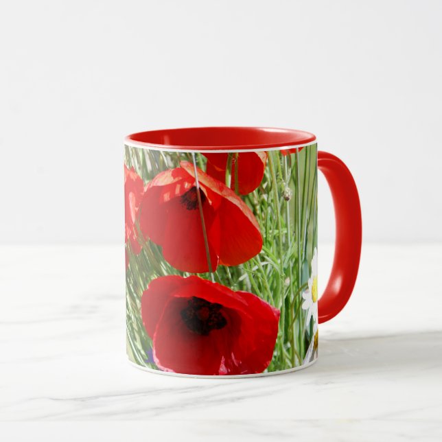 Mug Red Poppy, Cottage Garden photo (Devant droit)