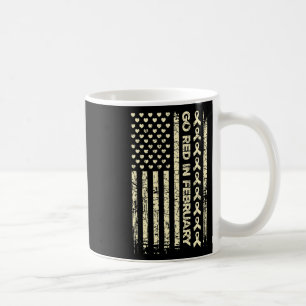 Mug Red Ribbon Heart Disease Awareness Cadeau American