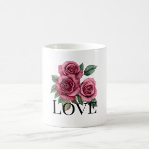 Mug Red Roses Floral Love