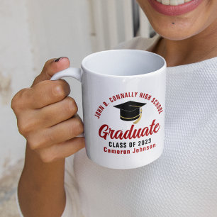 Mug Red Script Graduate Custom Graduate Cadeau