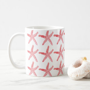 Mug Red Starfish Motif Custom Color Cadeau de Noël