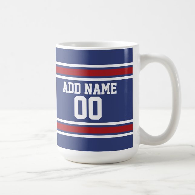 Mug Red White Blue Sports Jersey Nom personnalisé Numé (Droite)