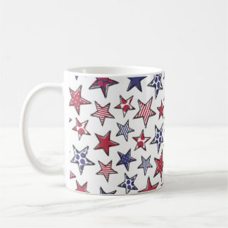 Mug Red White et Blue Stars Amérique Patriotique 