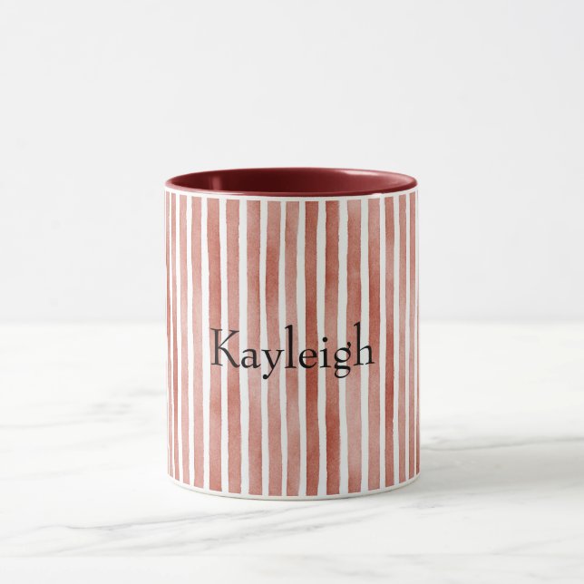 Mug Red White Stripes Christmas (Centre)