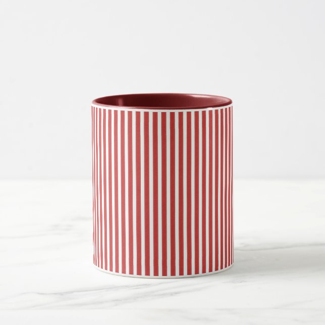 Mug Red White Stripes Christmas (Centre)