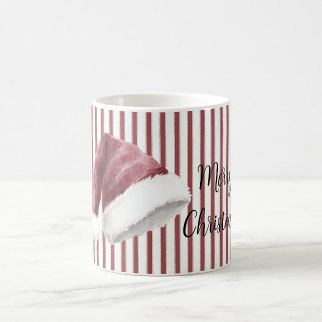Mug Red White Stripes Santa Hat Christmas (Centre)