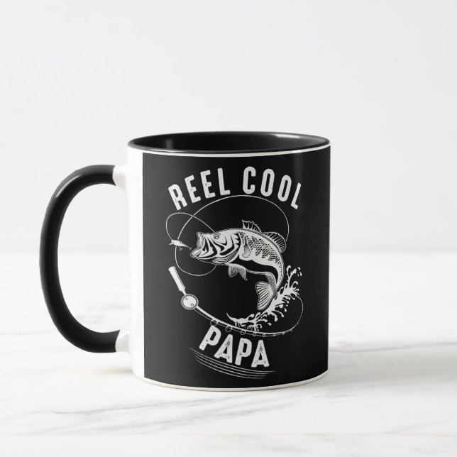 Mug Reel Cool Papa Pêche Papa Cadeaux Fête des pères (Gauche)