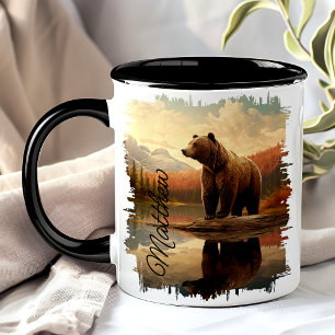Mug Reflet du lac de l'ours grizzly brun