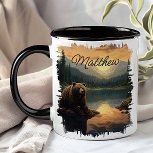 Mug Réflexion au lever du soleil de grizzli
