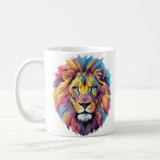 Mug Regenbogen Wolf Aquarell Portrait