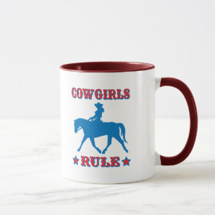 Mug Règle de cow-girls (rouge/bleu)