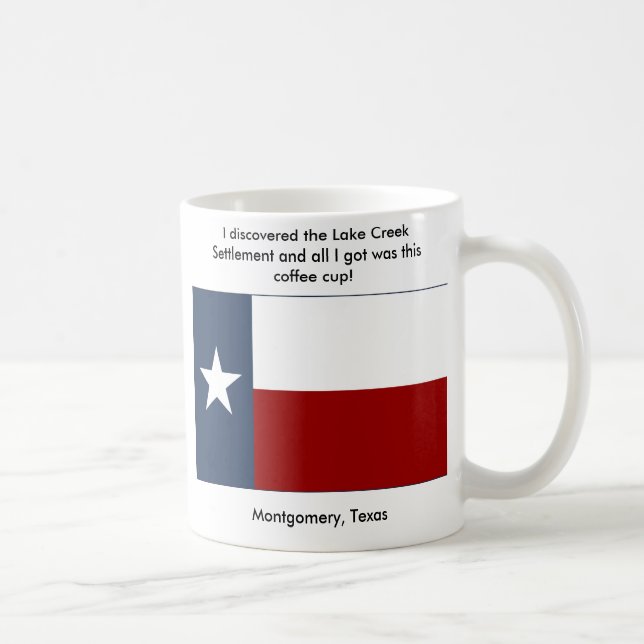 Mug Règlement de crique de lac - Montgomery, le Texas (Droite)