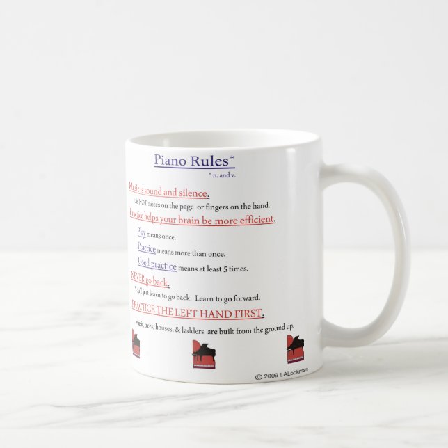Mug Règles de piano (Droite)