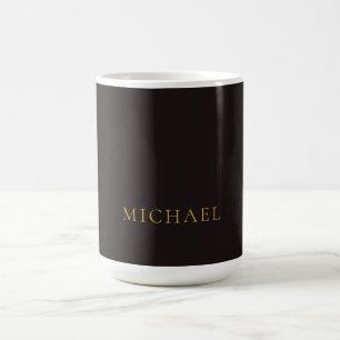 Mug Réglisse Noir Or Minimaliste Simple Moderne Nom