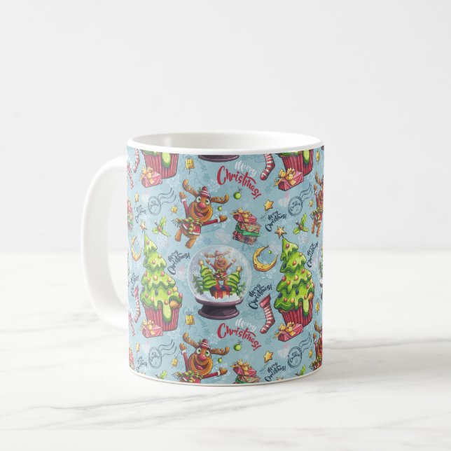 Mug Reindeer de Noël et Globes de neige (Devant gauche)