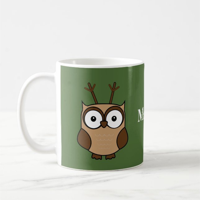 Mug Reindeer Owl Noël personnalisé (Gauche)