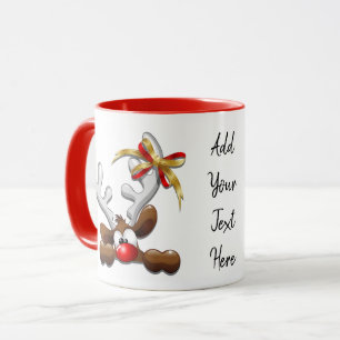 Mug Reindeer Puzzled drôle Caractère de Noël
