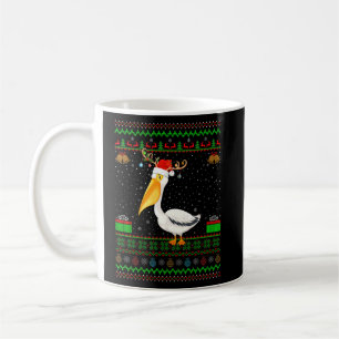 Mug Reindeer Santa Hat Correspondant Oiseau Pélican mo