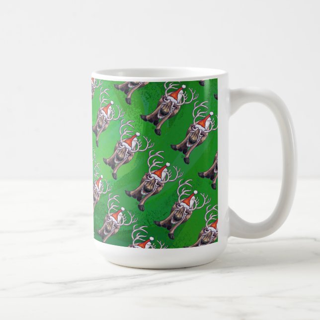Mug Reindees Noël Sur Vert (Droite)