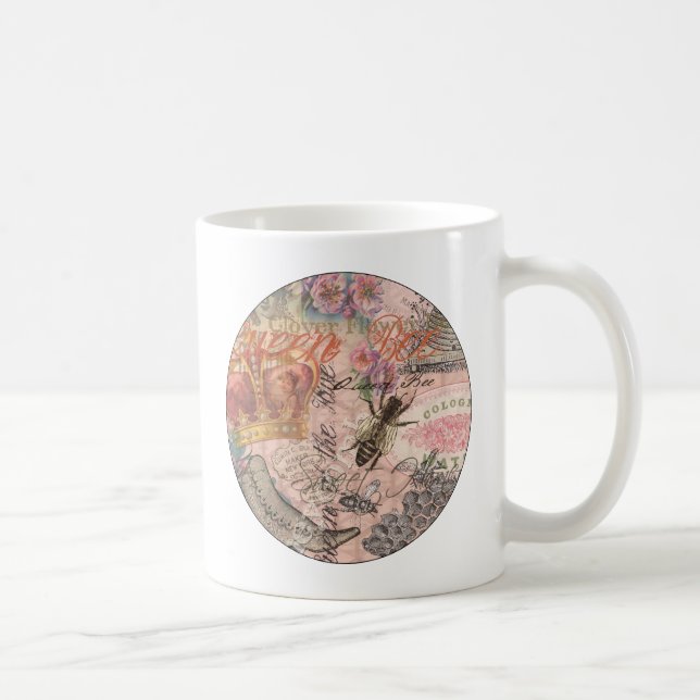 Mug Reine Abeille Vintage Beau Collage (Droite)