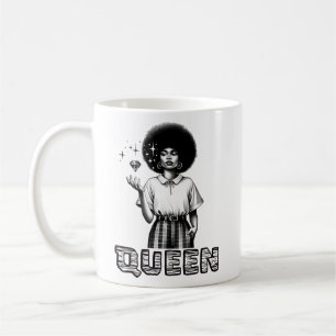 Mug Reine de la femme noire, noir vie matière