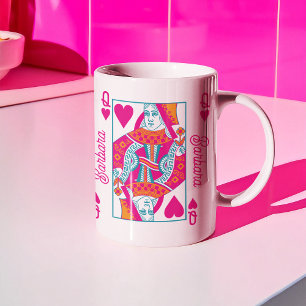 Mug Reine des Coeurs Rose Orange Bleu Personnalisé
