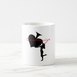 Mug Reine des pique tenant l'As noir