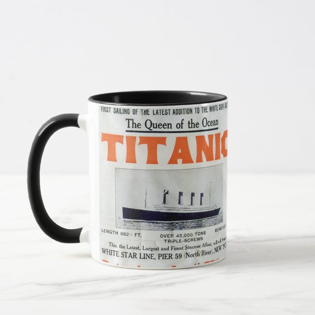 Mug Reine Titanique De L'Océan - Ligne Étoile Blanche (Gauche)