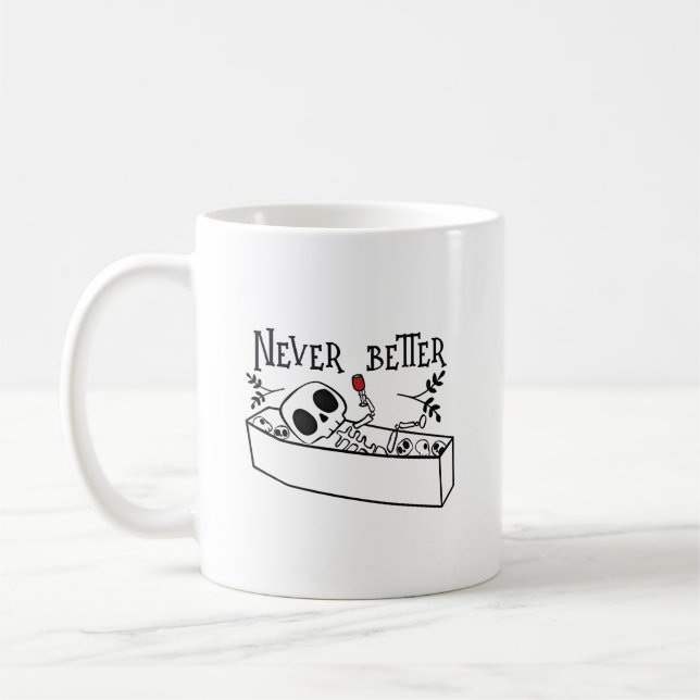Mug Relaxing Coffin Skeleton (Gauche)