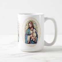 Mug religieuse avec Dieu tenant un agneau