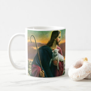 Mug Religion vintage, Christ Bon Pasteur avec troupeau