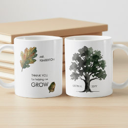 Mug Remerciement Arbre Chêne Aquarelle pour m'avoir ai