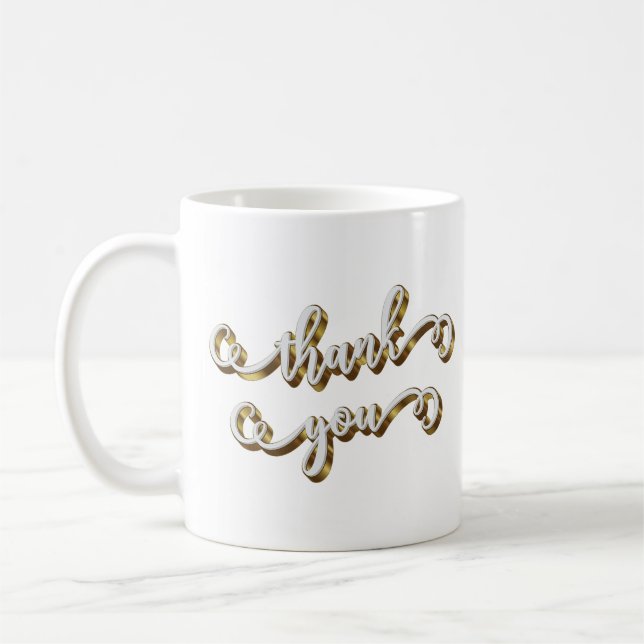 Mug Remerciement de typographie dorée moderne  (Gauche)