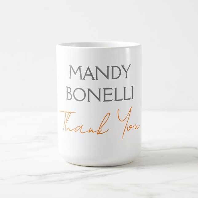 Mug Remerciement Personnalisé Minimaliste Moderne (Centre)