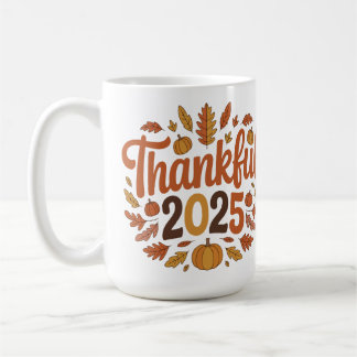 Mug Remerciements 2025 Citrouille d'automne Thanksgivi