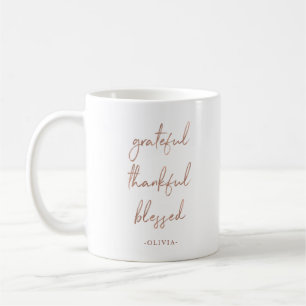 Mug Remerciements Heureux Bénis   Script or Rose Faux