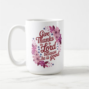 Mug Remerciez le Seigneur Fleurs pourpres Christian