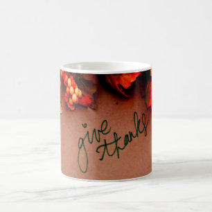 Mug Remerciez-nous avec les feuilles de automne Thanks