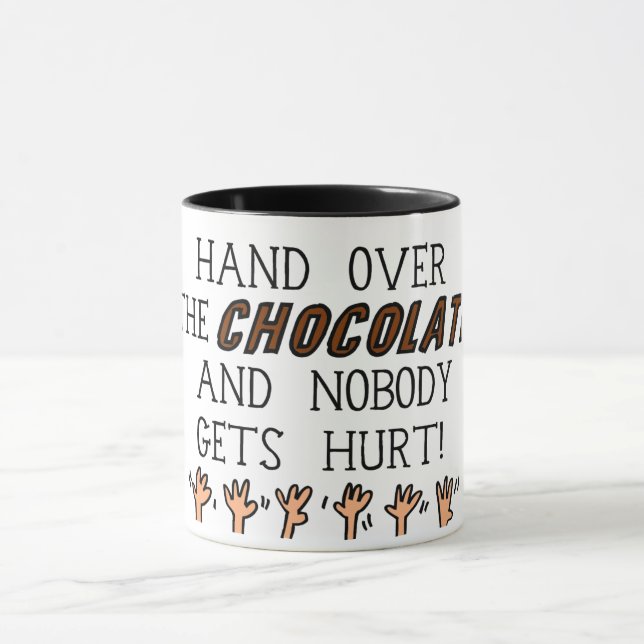 Mug Remettez le chocolat et personne ne se fait blesse (Centre)