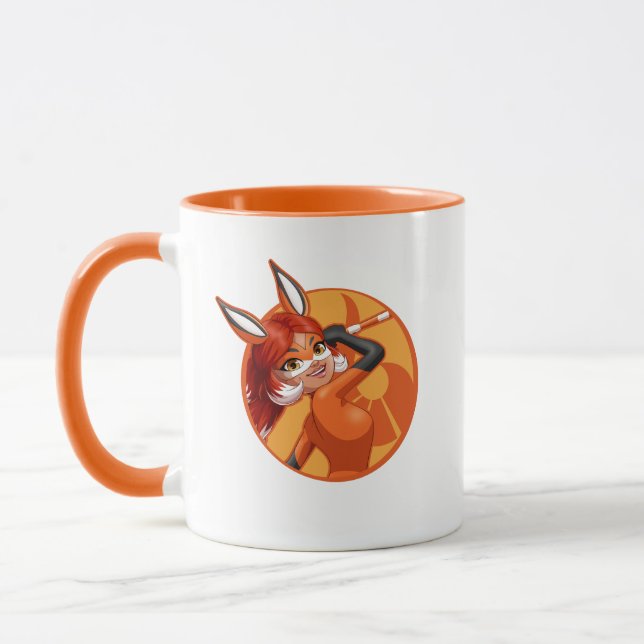 Mug Rena Rouge Orange Badge (Gauche)