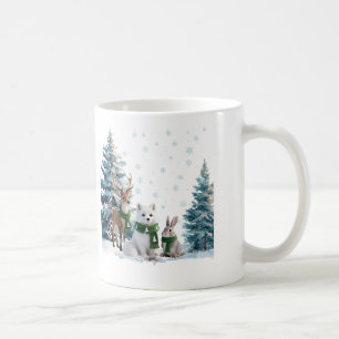 Mug Renard Arctique Élan et Lièvre Trio Faunique d'Hiv