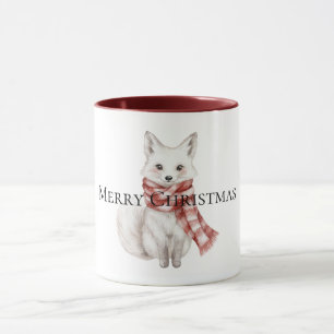 Mug Renard blanc rouge de Noël