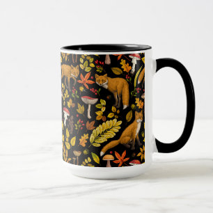 Mug Renard d'automne sur noir