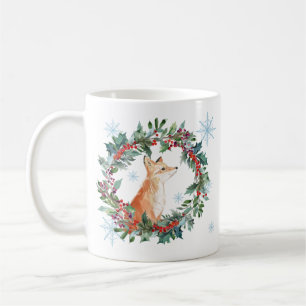 Mug Renard de Noël en bois de Noël